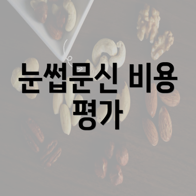 눈썹문신 비용 평가