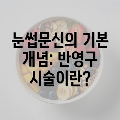 눈썹문신의 기본 개념: 반영구 시술이란?