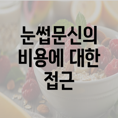 눈썹문신의 비용에 대한 접근