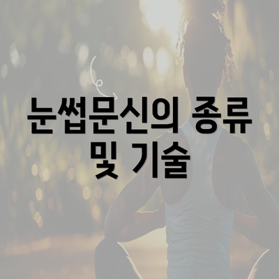 눈썹문신의 종류 및 기술