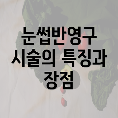 눈썹반영구 시술의 특징과 장점