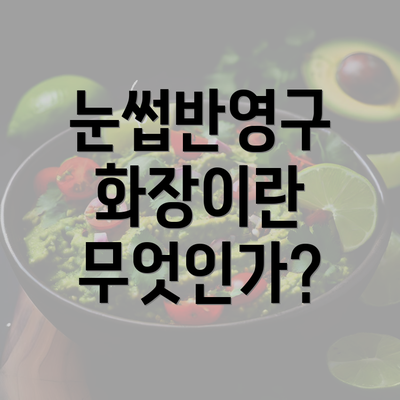 눈썹반영구 화장이란 무엇인가?