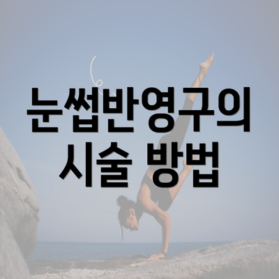 눈썹반영구의 시술 방법