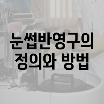 눈썹반영구의 정의와 방법