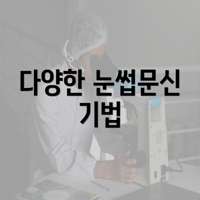 다양한 눈썹문신 기법