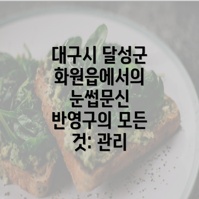 대구시 달성군 화원읍에서의 눈썹문신 반영구의 모든 것: 관리