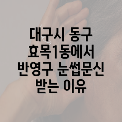 대구시 동구 효목1동에서 반영구 눈썹문신 받는 이유