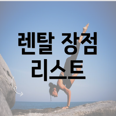 렌탈 장점 리스트