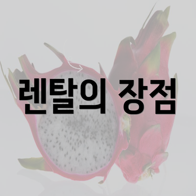 렌탈의 장점