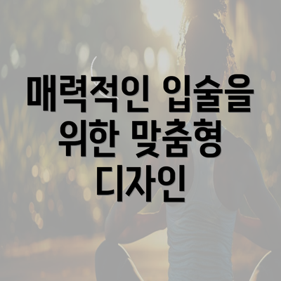 매력적인 입술을 위한 맞춤형 디자인