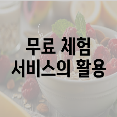 무료 체험 서비스의 활용