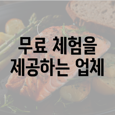 무료 체험을 제공하는 업체