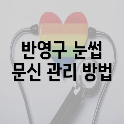 반영구 눈썹 문신 관리 방법