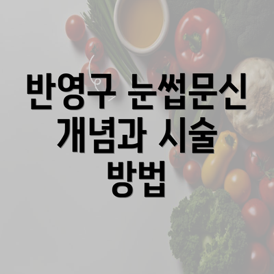 반영구 눈썹문신 개념과 시술 방법