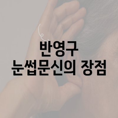 반영구 눈썹문신의 장점