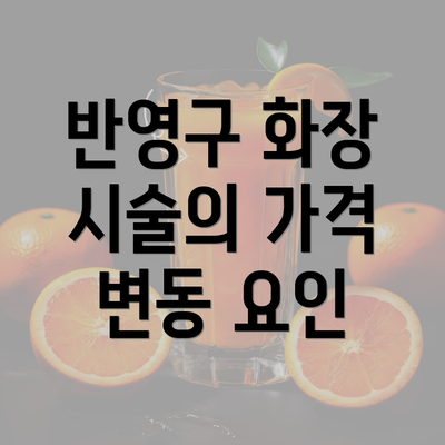 반영구 화장 시술의 가격 변동 요인