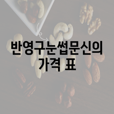 반영구눈썹문신의 가격 표