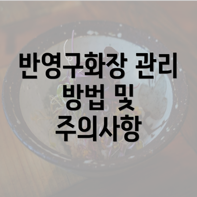 반영구화장 관리 방법 및 주의사항