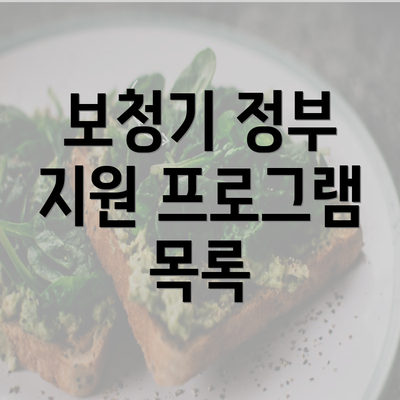 보청기 정부 지원 프로그램 목록