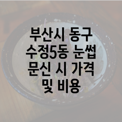 부산시 동구 수정5동 눈썹 문신 시 가격 및 비용