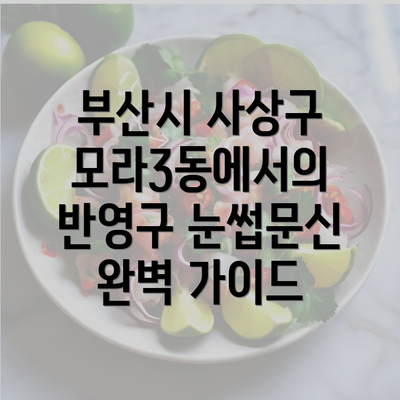 부산시 사상구 모라3동에서의 반영구 눈썹문신 완벽 가이드