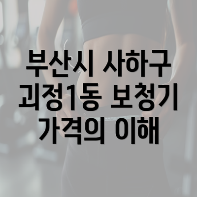 부산시 사하구 괴정1동 보청기 가격의 이해