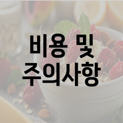 비용 및 주의사항