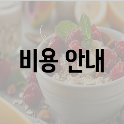 비용 안내