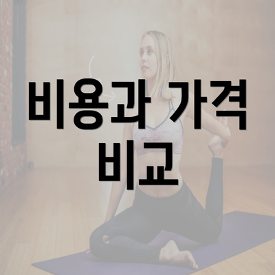 비용과 가격 비교