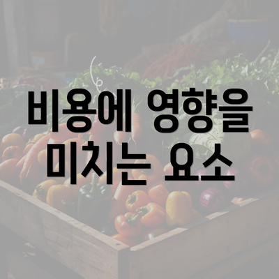 비용에 영향을 미치는 요소