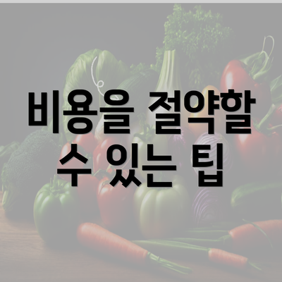 비용을 절약할 수 있는 팁