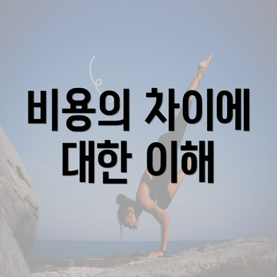 비용의 차이에 대한 이해