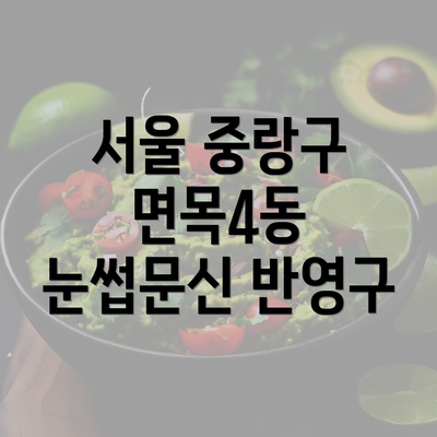 서울 중랑구 면목4동 눈썹문신 반영구