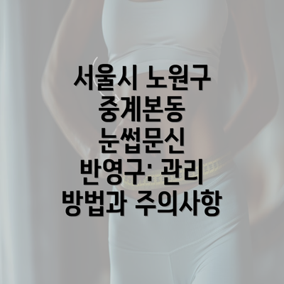 서울시 노원구 중계본동 눈썹문신 반영구: 관리 방법과 주의사항