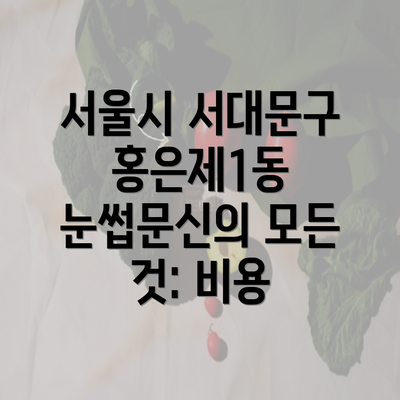 서울시 서대문구 홍은제1동 눈썹문신의 모든 것: 비용