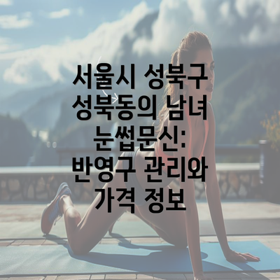 서울시 성북구 성북동의 남녀 눈썹문신: 반영구 관리와 가격 정보