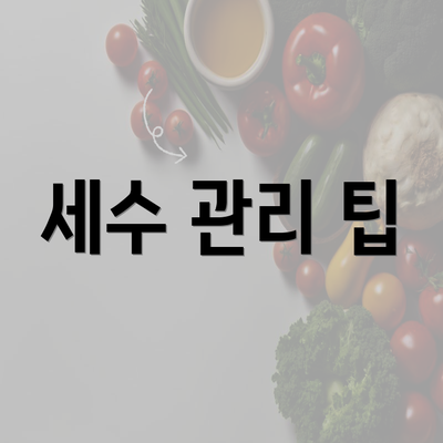 세수 관리 팁