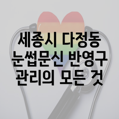 세종시 다정동 눈썹문신 반영구 관리의 모든 것