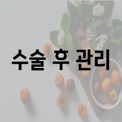 수술 후 관리