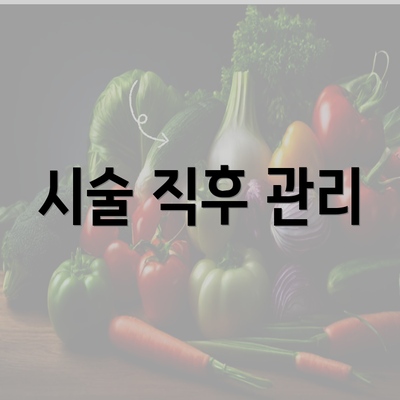 시술 직후 관리