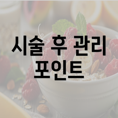 시술 후 관리 포인트