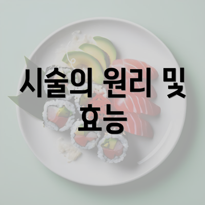 시술의 원리 및 효능