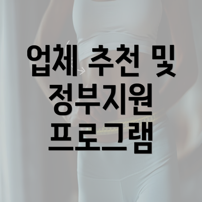 업체 추천 및 정부지원 프로그램