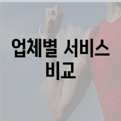 업체별 서비스 비교