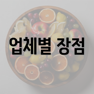 업체별 장점