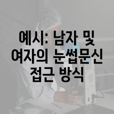 예시: 남자 및 여자의 눈썹문신 접근 방식