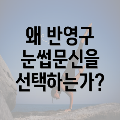 왜 반영구 눈썹문신을 선택하는가?