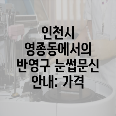 인천시 영종동에서의 반영구 눈썹문신 안내: 가격