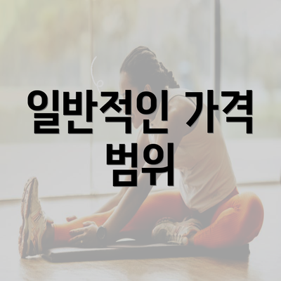 일반적인 가격 범위