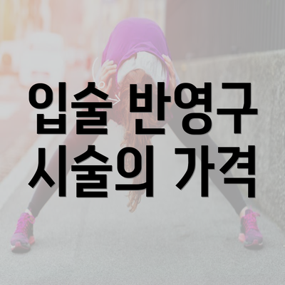 입술 반영구 시술의 가격